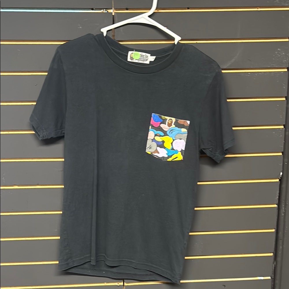 Bape Black T-Shirt with Multicolor Pocket